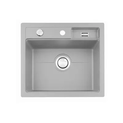 Komposittvask Stala Combo 1 Kum Toppmontert Grå