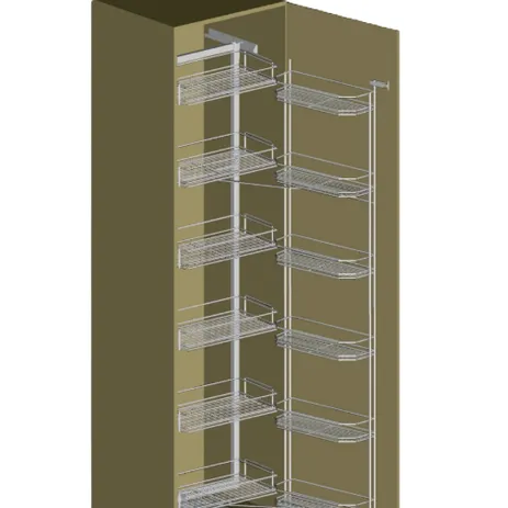 Høyskapsuttrekk Kesseböhmer Tandem Hvit/Krom