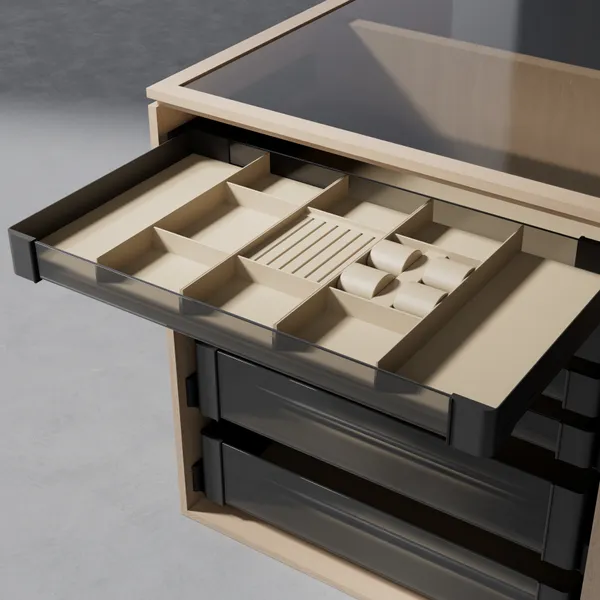 Skuff Kesseböhmer Conero H72mm Sort Komplett