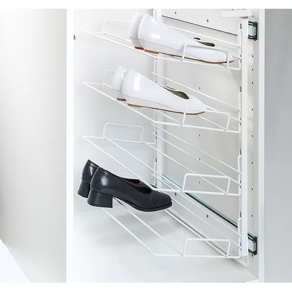 Uttrekk Pelly For Sko Sidemontert 4 Hyller Sølv