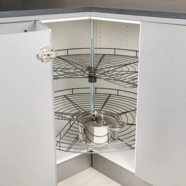 Hjørnekarusell Pelly 3/4-Sett Topp- & Bunnmontert Stolpe Singel Antrasitt