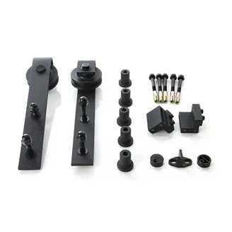 Skyvedørsbeslagssett Retro U/Skinne Sort