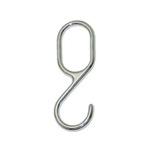 S-krok for garderoberør 30x15mm oval krom