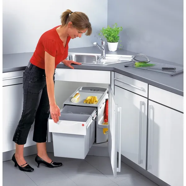 Avfallssorterer Hailo Rondo For Hjørneskap Ø700mm