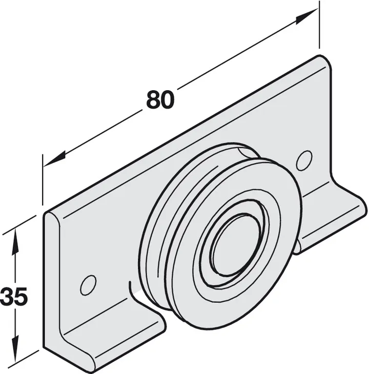 Skyvedørshjul Aluminium