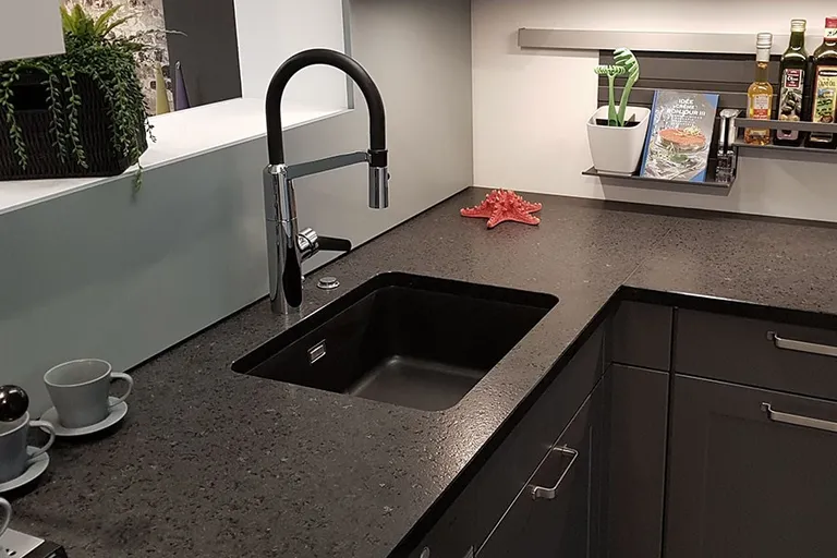 Kjøkkenvask Stala Combo 1 Kum Underlimt Sort Kompositt