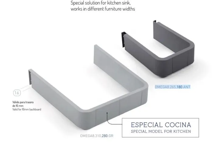 U-Utsparing Til Vannlås Omega 265 - Flere Farger