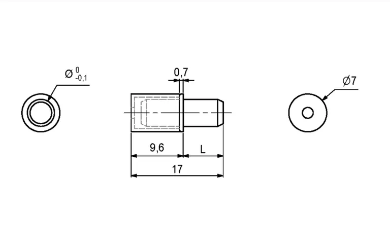Hyllebærer for glasshylle Ø5/5mm m/plast hette 1000stk
