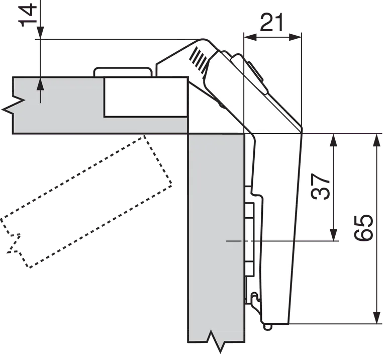 Hengsel Blum 60° For 90/90 Hjørneskap Cliptop M/Dübel