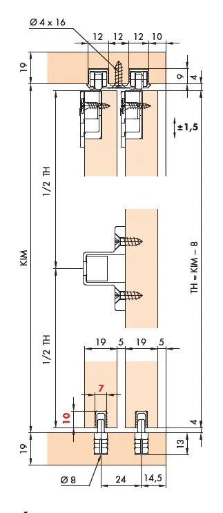 Skinne Eku Clipo 15 2-Spors For Innfresning 2,5m 