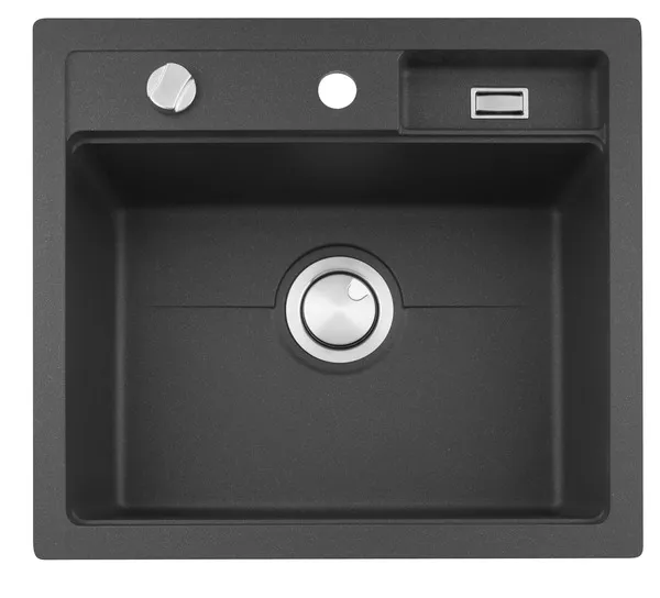 Komposittvask Stala Combo 1 Kum Toppmontert Sort