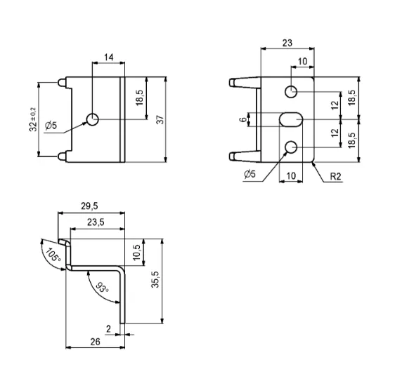 Opphengsvinkel 28 stål elgalvanisert  