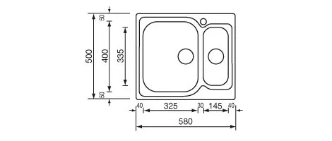 Kjøkkenvask Matico 1,5 Kum 
