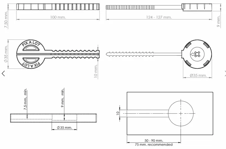 Benkeplateforbinder Fix-A-Lot 127mm