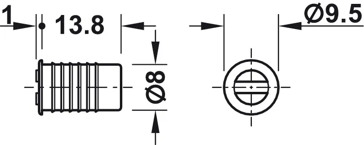 Magnetlås Ø8mm 2kg Innfresning Sort