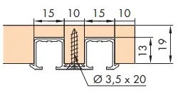 Skinne Eku Clipo 16 Innfresning 2-Spor 3,5m