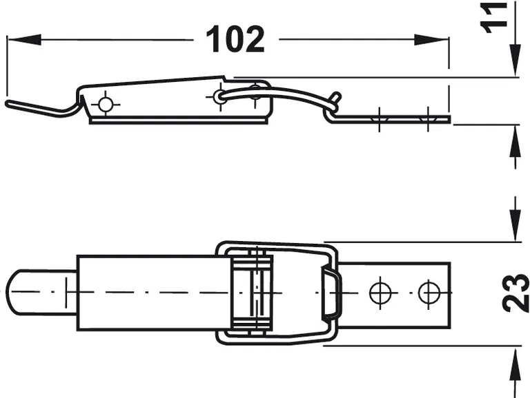 Spennlås For Borduttrekk 62x17mm Stål