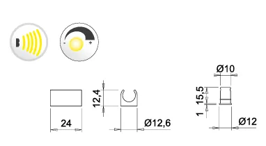 Sensor Clud/ Mini Poly IR-1 F03 4m Svart 