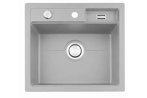 Komposittvask Stala Combo 1 Kum Toppmontert  Grå 