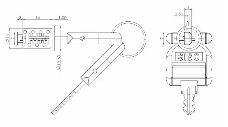 Låsesylinder Cabloxx Ulikelåsende 2 Nøkler