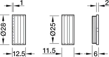 Garderoberørholder Teka Ø25mm  Nikkel