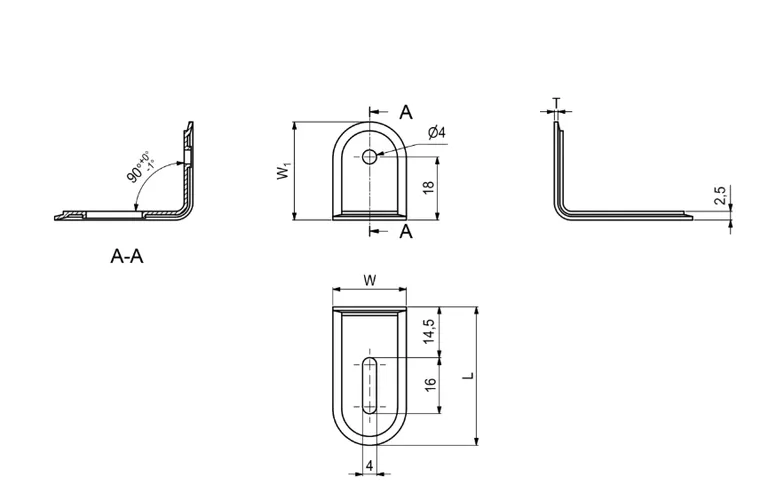 Vinkel 1 28x38x21mm elgalvanisert
