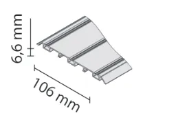 Skyvedørskinne BT Bunn 50kg 3 Spor 3m  Sort 