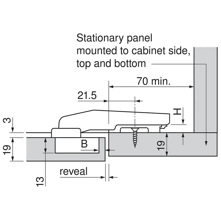 Hengsel Blum Parallell 95°  M/Demper Inserta