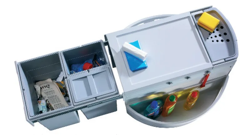 Avfallssorterer Hailo Rondo For Hjørneskap Ø700mm