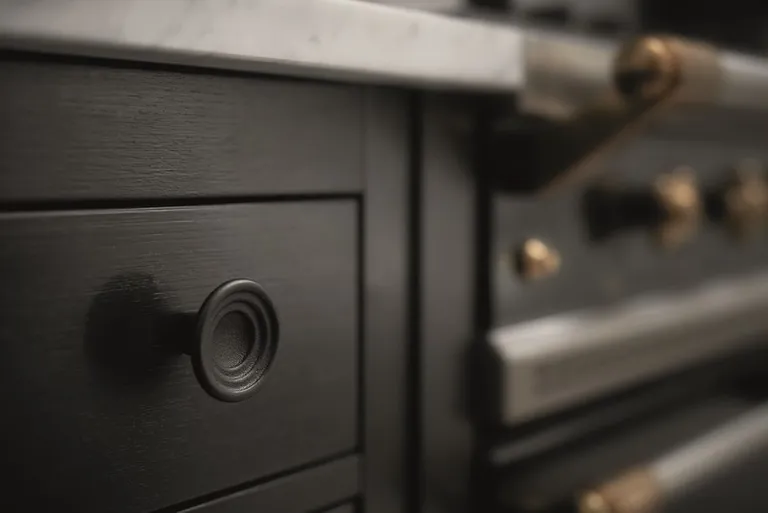 Knott 3010 Furnipart Fleur Ø46mm Matt Sort / Støpejern