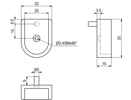 Garderoberørholder Ø25mm Plast M/Tapp Hvit 