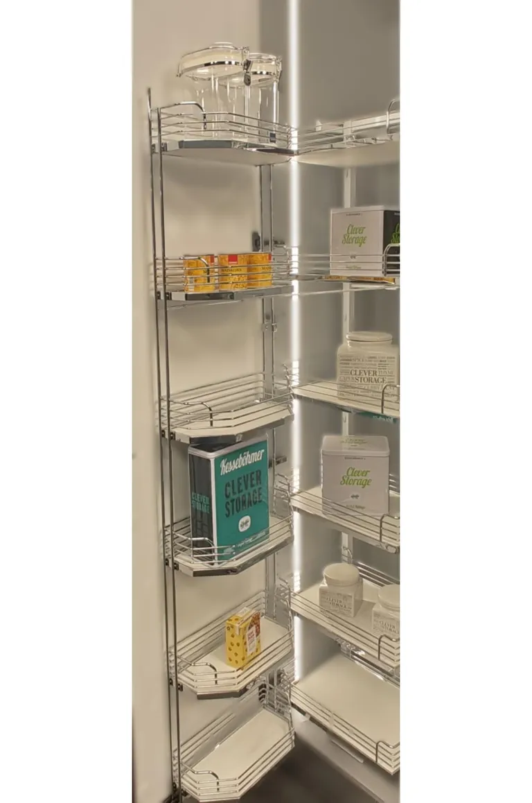 Høyskapsuttrekk Kesseböhmer Tandem hvit/krom  