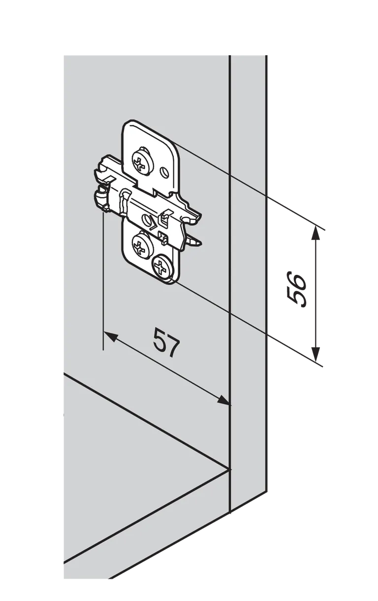 Monteringsplate Blum H0 37mm Treskrue M/Exenter Høydejustering Onyx Svart
