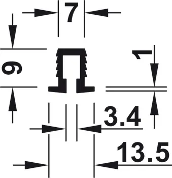 Skyvedørskinne Plast 3m - Flere Farger