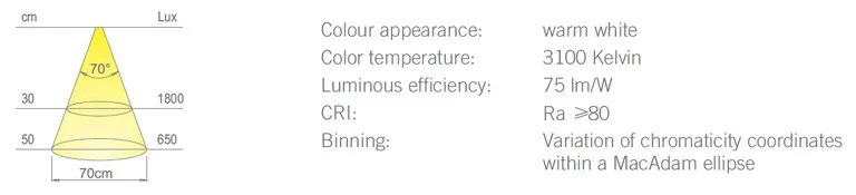 Led-lampe Polar XS 5W 24V Børstet Aluminium