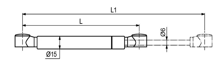 Gassdemper up L:136