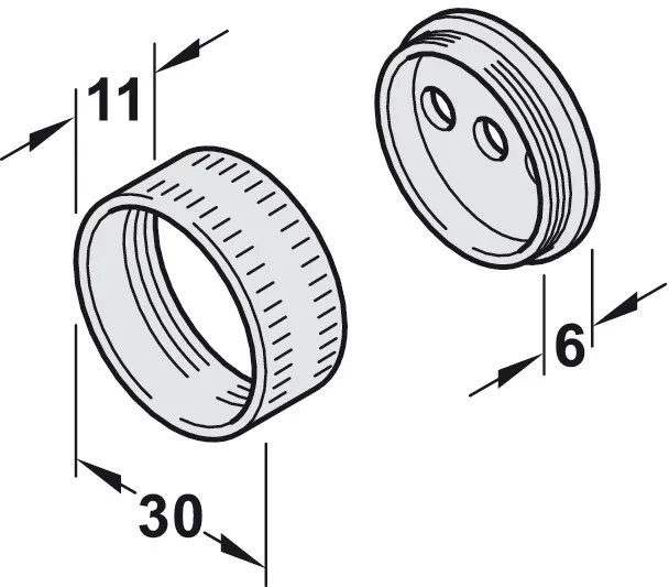 Garderoberørholder Teka Ø25mm  Nikkel