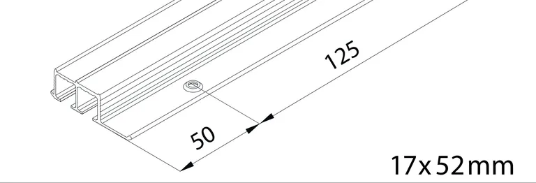 Skinne Eku Clipo 16 For Innfresning 2-Spor 16GS Glassdører 3,5m