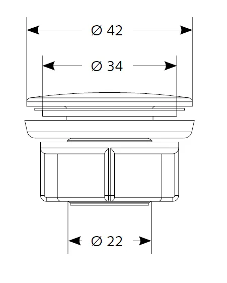 Dekkplugg Stala Kjøkkenvask Ø35mm Hull Matt Nikkel
