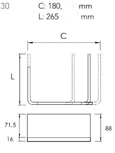 U-Utsparing Til Vannlås Omega 265 - Flere Farger