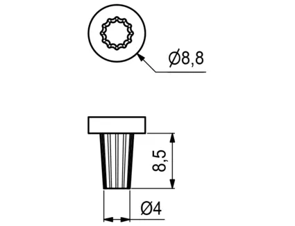 Dørdemper For Innboring Ø4mm