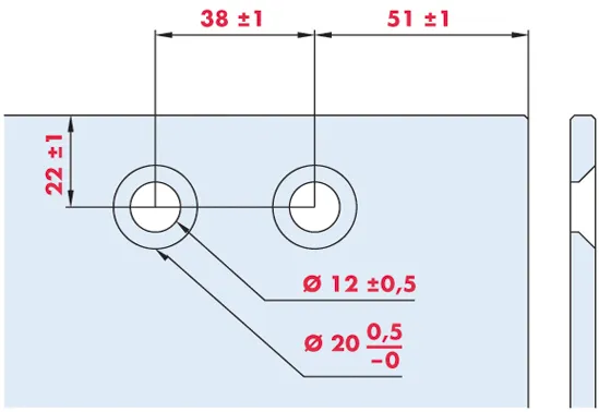 Beslagssett Eku Clipo 16  2-Dører Glass Hullmontert 16kg