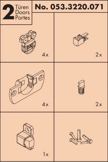 Beslagssett Eku Clipo 16 2-Dører