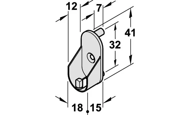 Garderoberrørholder Oval   30x15mm Krom