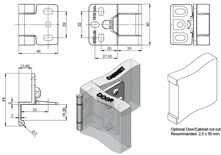 Hengsel Easy Utenpåliggende Sort
