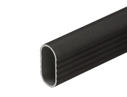 Garderoberør oval Ø30mm 4m anodisert alu sort  