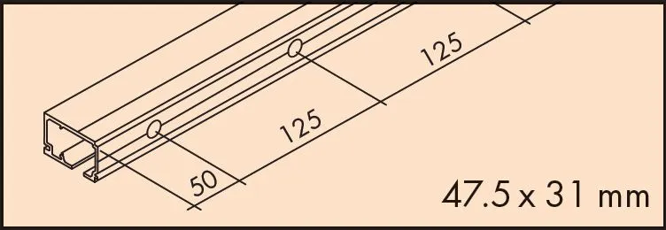 Skinne Hawa Porta Utenpåliggende/Vegg 1 Spor 3,5m