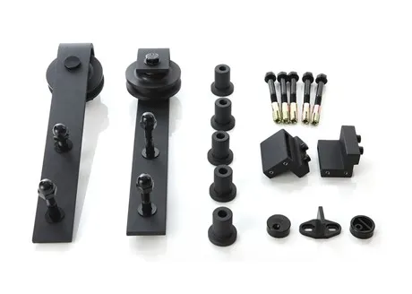 Skyvedørsbeslagssett Retro U/Skinne Sort