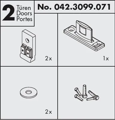 Endestyring Hawa Porta For Medbringer For 2-Dører