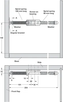 Vippebeslag Fjærbelaster  Flap-ex